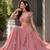 pink georgette printed traditional lehenga choli with free size upto 38