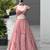 pink georgette printed traditional lehenga choli with free size upto 38