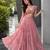 pink georgette printed traditional lehenga choli with free size upto 38