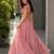 pink georgette printed traditional lehenga choli with free size upto 38