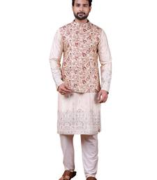 silk blend men nehru jacket multicolour