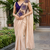 designer embroidered applique flower design ready to wear saree with stitched blouse