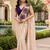 designer embroidered applique flower design ready to wear saree with stitched blouse