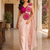 designer embroidered applique flower design ready to wear saree with stitched blouse