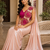 designer embroidered applique flower design ready to wear saree with stitched blouse