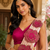 designer embroidered applique flower design ready to wear saree with stitched blouse