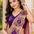 designer embroidered applique flower design ready to wear saree with stitched blouse