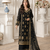 black color  beautiful embroidery sequence work faux georgette kurti palazzo set