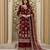 maroon color  beautiful embroidery sequence work faux georgette kurti palazzo set