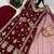 maroon color  beautiful embroidery sequence work faux georgette kurti palazzo set