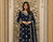 teal color  beautiful embroidery sequence work faux georgette kurti palazzo set