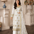 white color  beautiful embroidery sequence work faux georgette kurti palazzo set