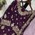 purple color  beautiful embroidery sequence work faux georgette kurti palazzo set