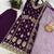 purple color  beautiful embroidery sequence work faux georgette kurti palazzo set