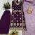 purple color  beautiful embroidery sequence work faux georgette kurti palazzo set