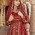 Rust heavy embroidered anarkali suit with pant & dupatta