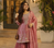 mauve color beautiful embroidery sequins work  silk blend kurti palazzo set