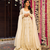 OFF-white embroidered anarkali suit with pant & dupatta