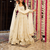 OFF-white embroidered anarkali suit with pant & dupatta