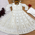 OFF-white embroidered anarkali suit with pant & dupatta