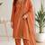 Rust glass satin mirror work kurta with pant and dupatta