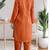 Rust glass satin mirror work kurta with pant and dupatta