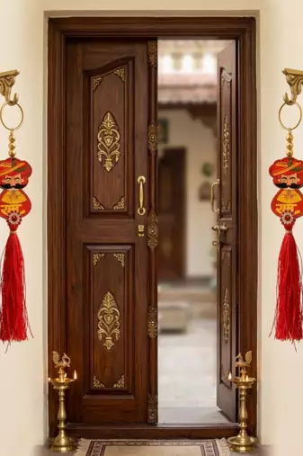 Handmade Ram Ram Ji Rajasthani Hanging Decorative Tassel Latkan for Home Decoration (Pack of 4)