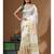 Off-white mal chanderi with applique work saree with blouse piece