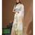Off-white mal chanderi with applique work saree with blouse piece
