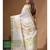 Off-white mal chanderi with applique work saree with blouse piece