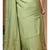 Green pure linen with kantha work saree with blouse piece