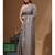 Davy's grey pure linen with kantha work saree with blouse piece