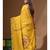 Mustard yellow pure linen with kantha work saree with blouse piece