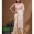 Beige supernet with kantha work saree with blouse piece