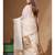 Beige supernet with kantha work saree with blouse piece
