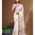Beige supernet with kantha work saree with blouse piece