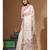 Beige supernet with kantha work saree with blouse piece