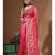Rani pink supernet with embroidery saree with blouse piece