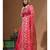 Rani pink supernet with embroidery saree with blouse piece
