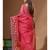 Rani pink supernet with embroidery saree with blouse piece