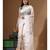 Off-white supernet with embroidery saree with blouse piece