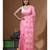Pink supernet with embroidery saree with blouse piece