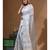 Grey supernet with embroidery saree with blouse piece