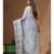Grey supernet with embroidery saree with blouse piece