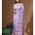 Lavendar supernet with embroidery saree with blouse piece