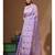 Lavendar supernet with embroidery saree with blouse piece