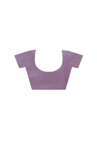 Lavendar supernet with embroidery saree with blouse piece