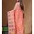 Peach supernet with embroidery saree with blouse piece