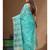 Sea green supernet with embroidery saree with blouse piece