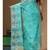 Sea green supernet with embroidery saree with blouse piece